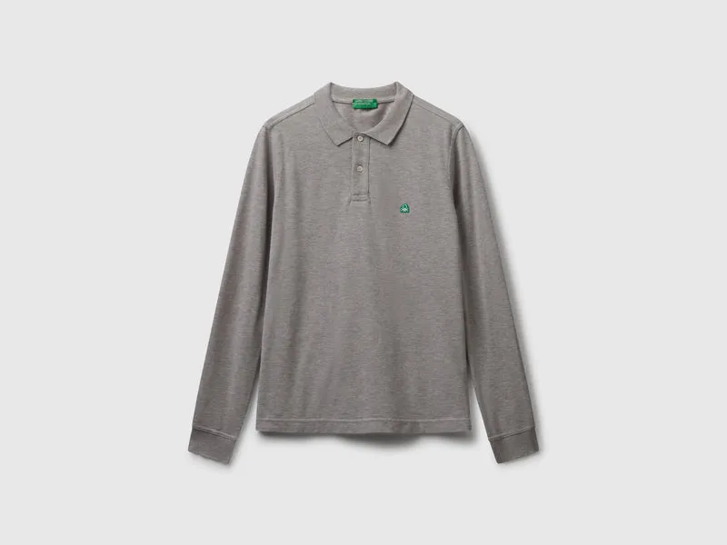 Langärmliges Poloshirt aus Baumwolle