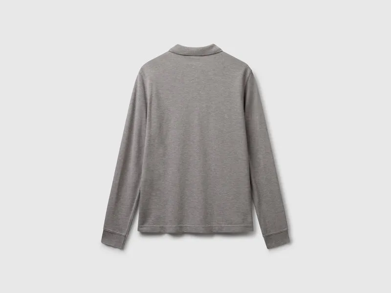 Langärmliges Poloshirt aus Baumwolle
