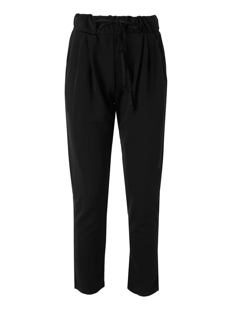 Pantaloni donna con coulisse - nero
