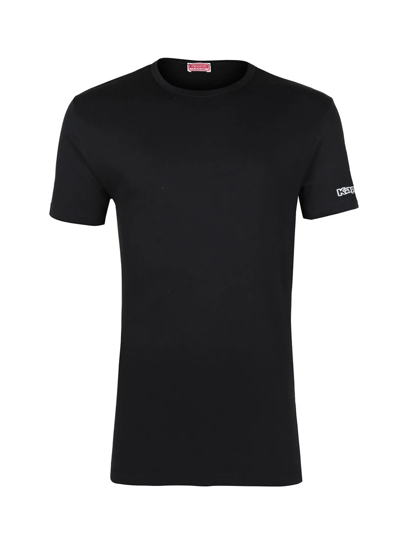 Maglia manica corta da uomo in caldo cotone - nero