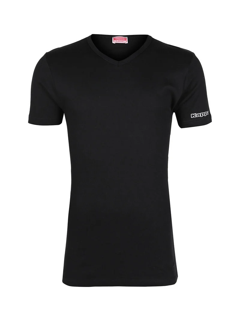 Maglia manica corta da uomo in caldo cotone - nero