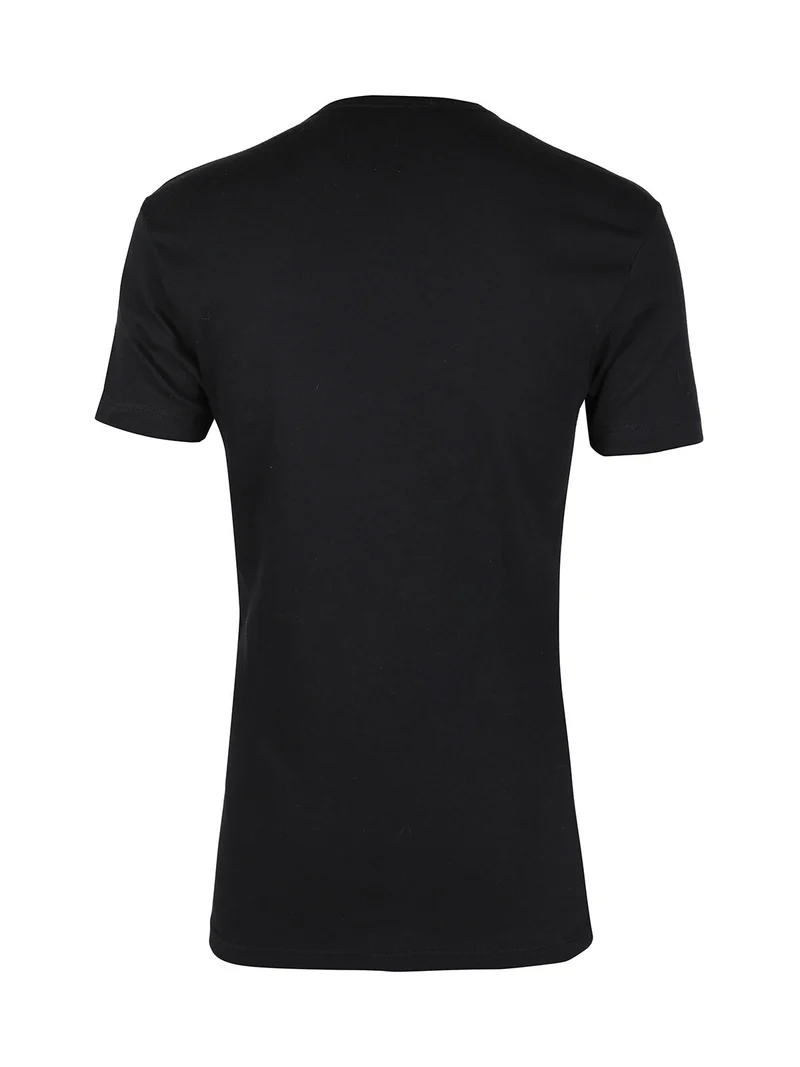 Maglia manica corta da uomo in caldo cotone - nero