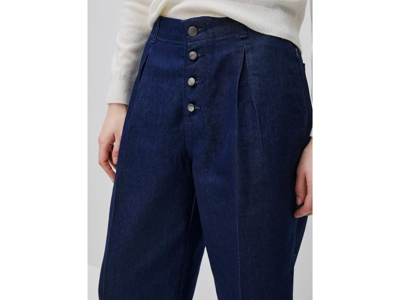 Weit geschnittene Jeans mit Lurex