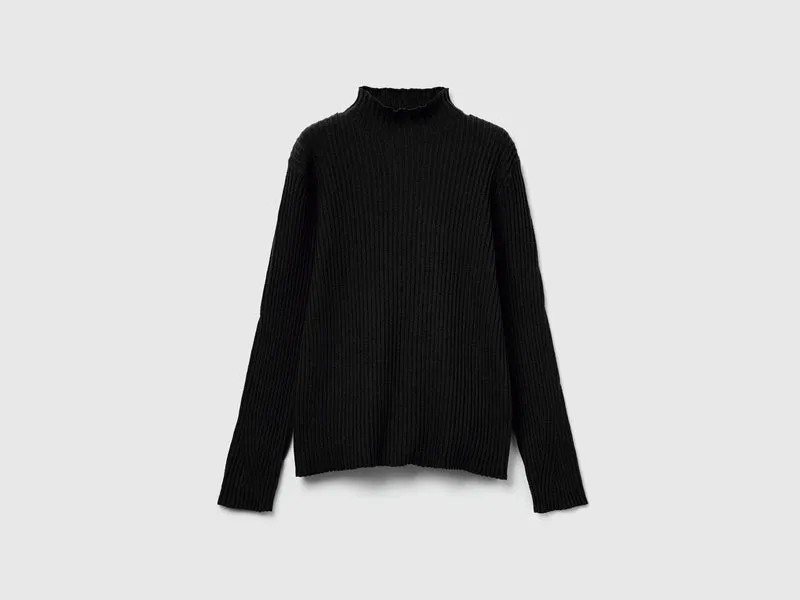 Gerippter Rollkragenpullover