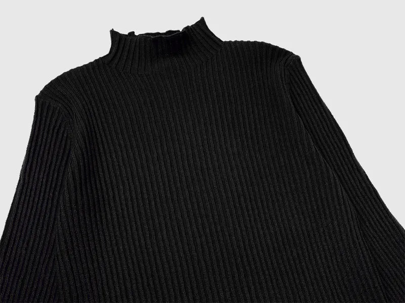Gerippter Rollkragenpullover