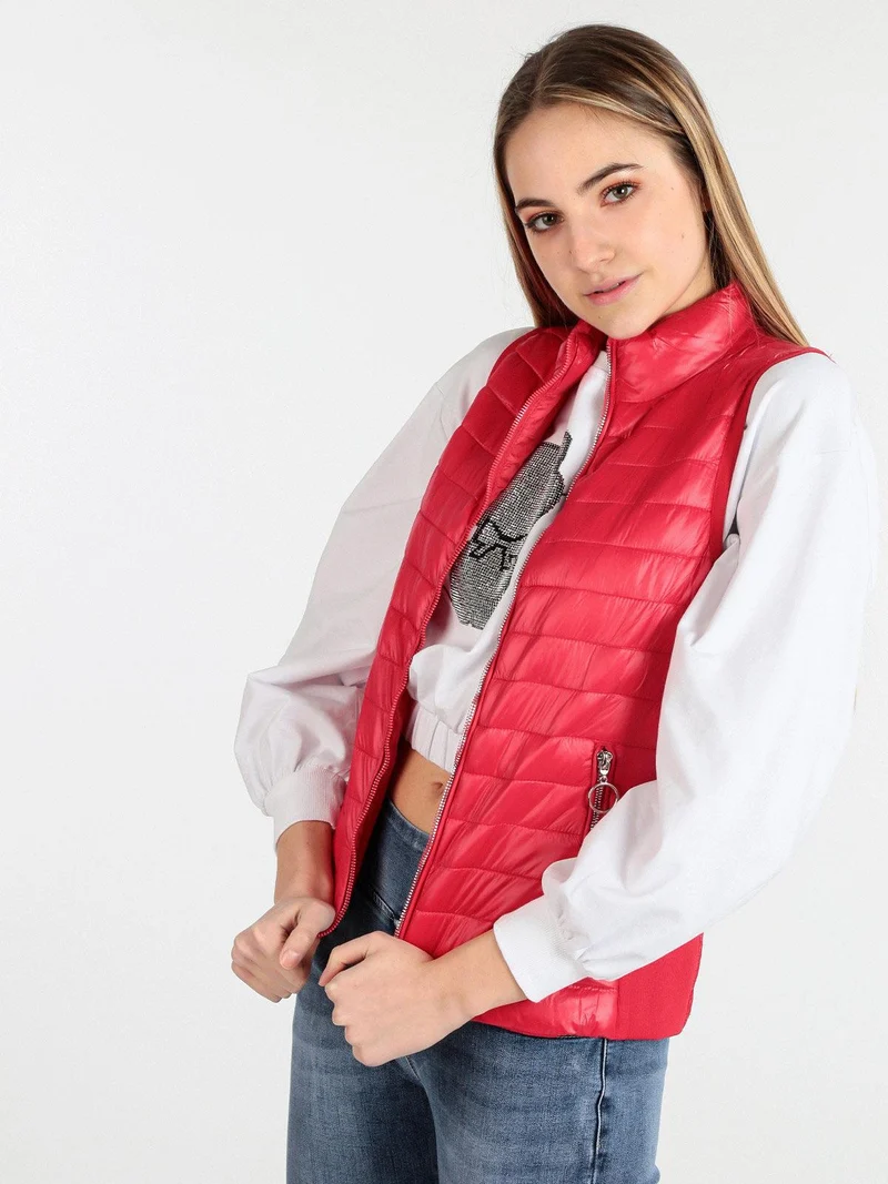 Smanicato donna trapuntato con tasche - rosso