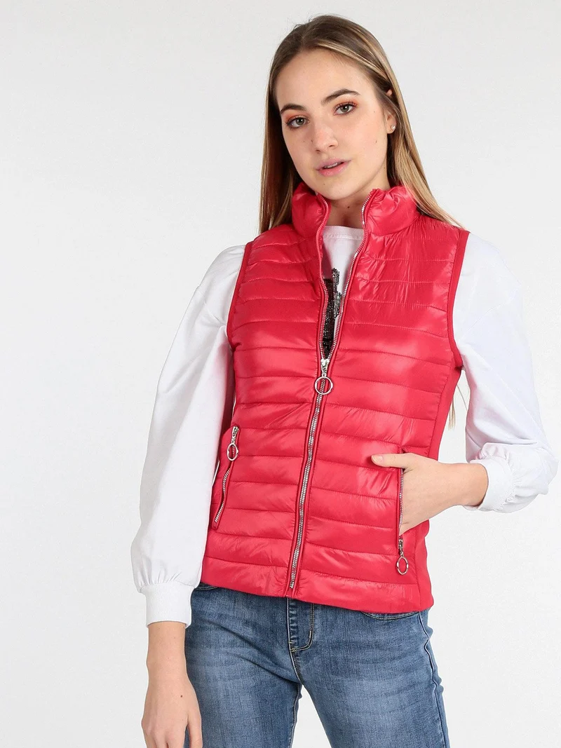 Smanicato donna trapuntato con tasche - rosso