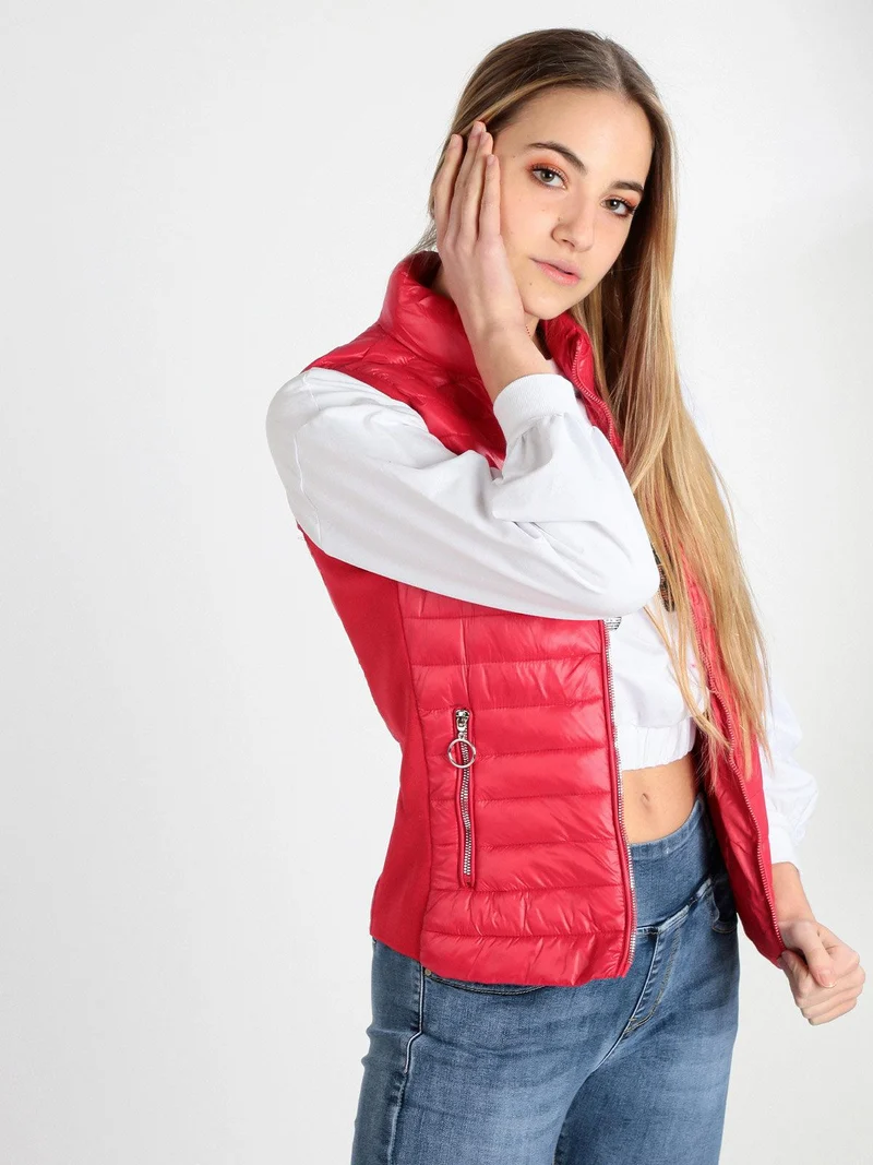 Smanicato donna trapuntato con tasche - rosso