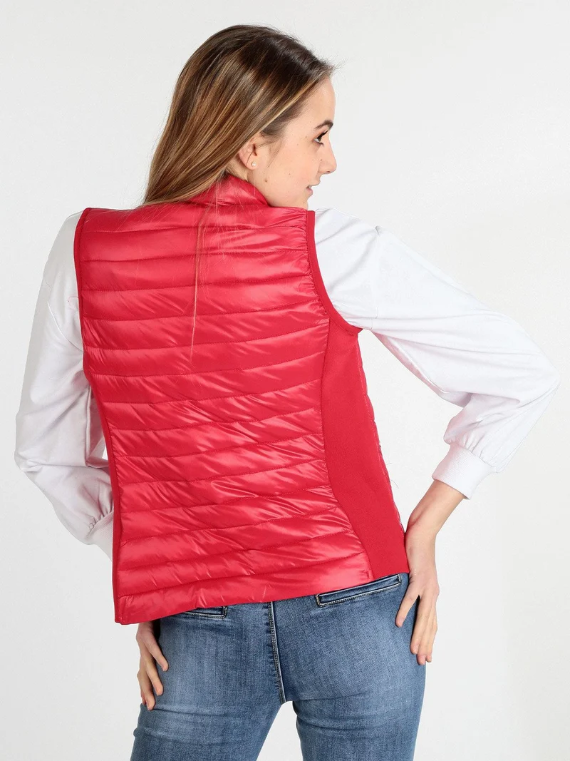 Smanicato donna trapuntato con tasche - rosso