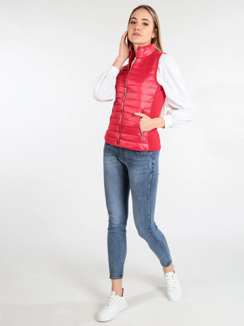 Smanicato donna trapuntato con tasche - rosso