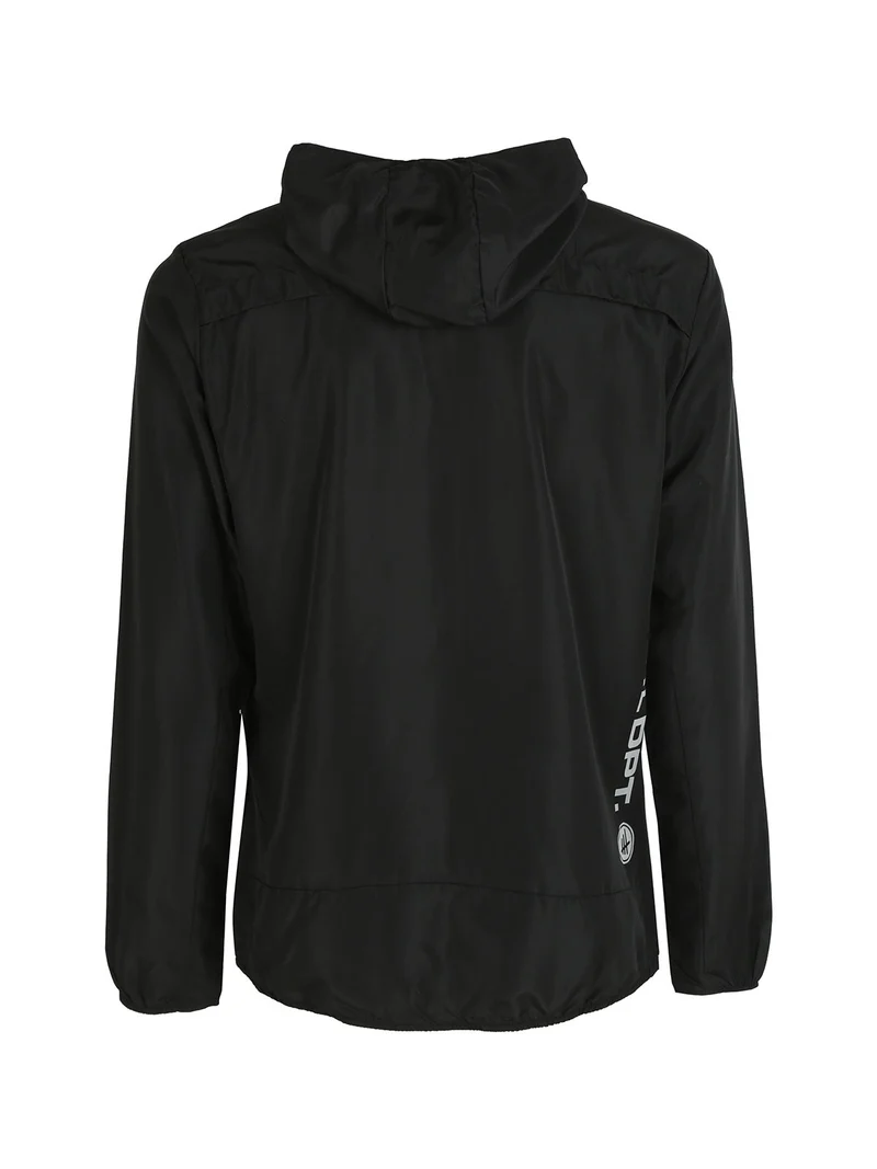 Giacca running da uomo con cappuccio - nero