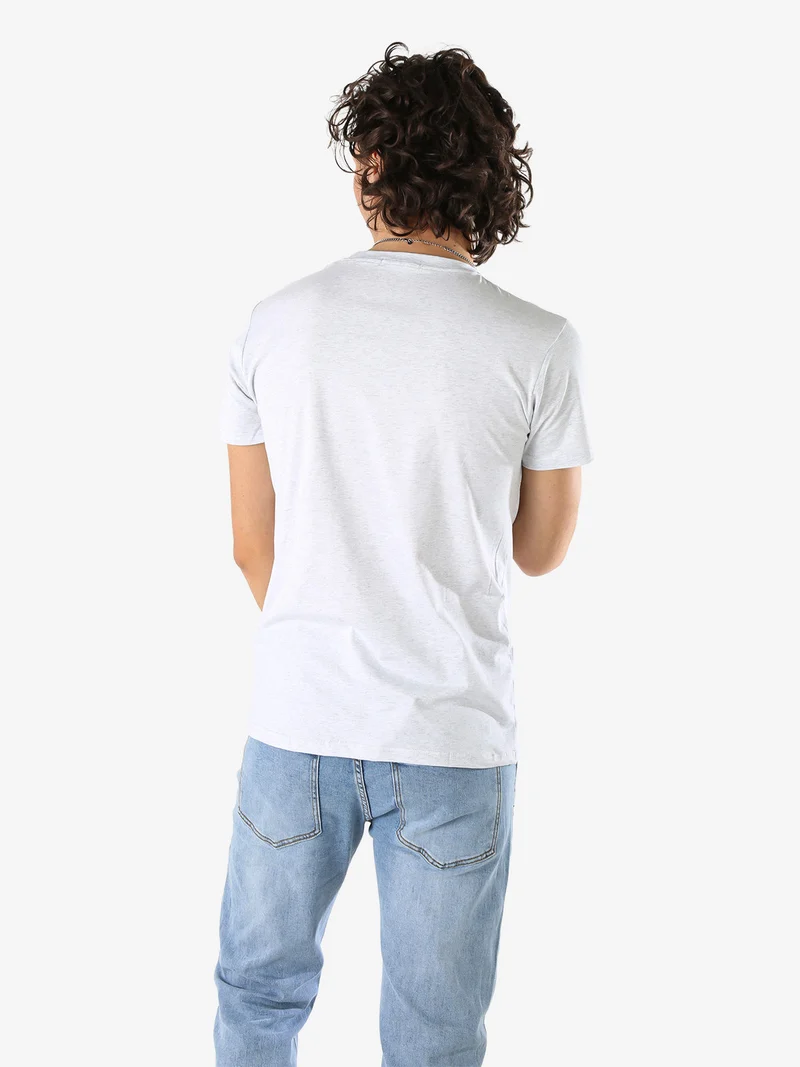 T-shirt da uomo in cotone con stampa - grigio chiaro