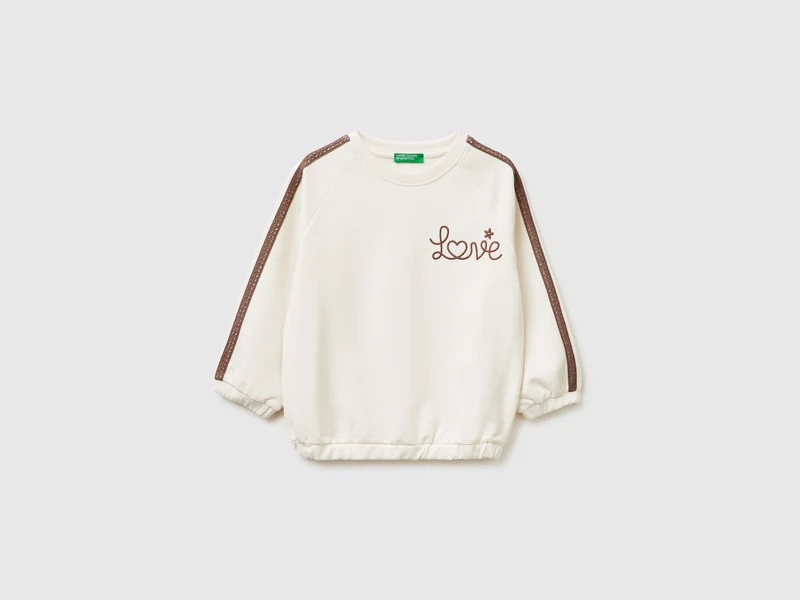Sweatshirt mit Spitze und Stickerei