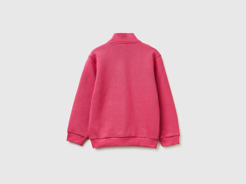 Sweatshirt mit Reißverschluss und Aufdruck
