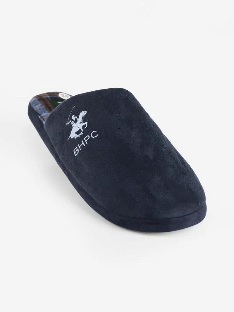 Pantofole uomo in tessuto scamosciato - blu scuro