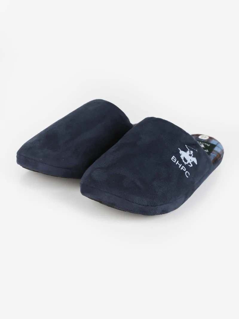 Pantofole uomo in tessuto scamosciato - blu scuro