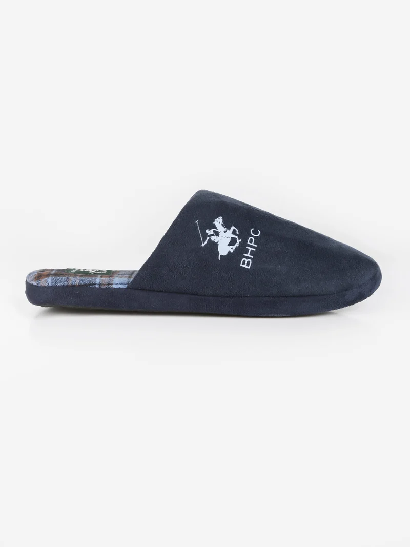 Pantofole uomo in tessuto scamosciato - blu scuro