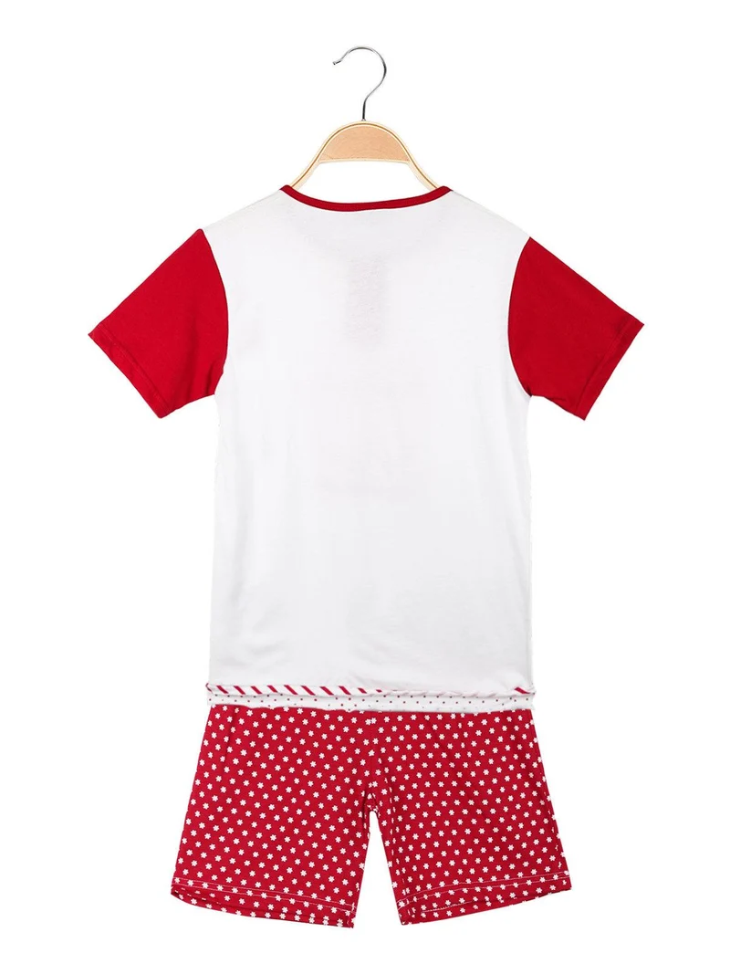 Pigiama corto in cotone da bambina - rosso