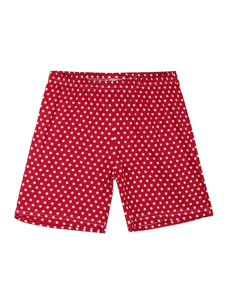 Pigiama corto in cotone da bambina - rosso