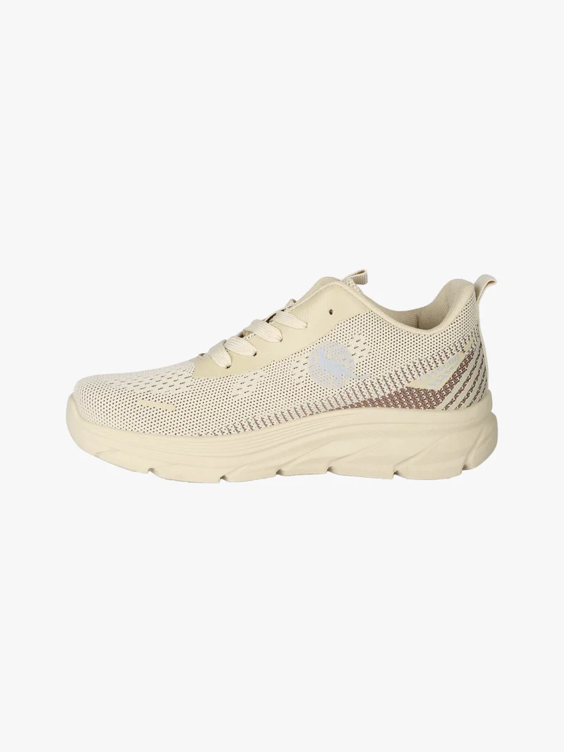 Sneakers donna sportive in maglia - sabbia