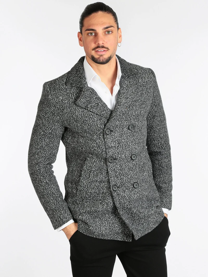 Cappotto classico da uomo - nero