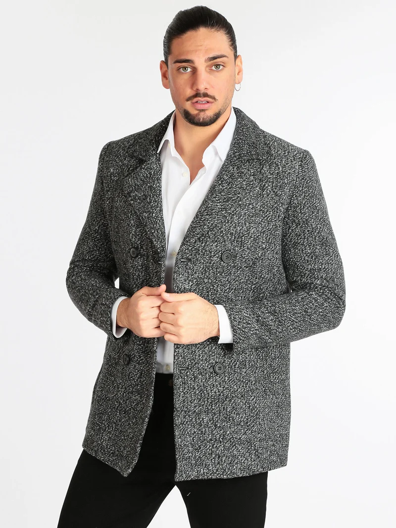 Cappotto classico da uomo - nero