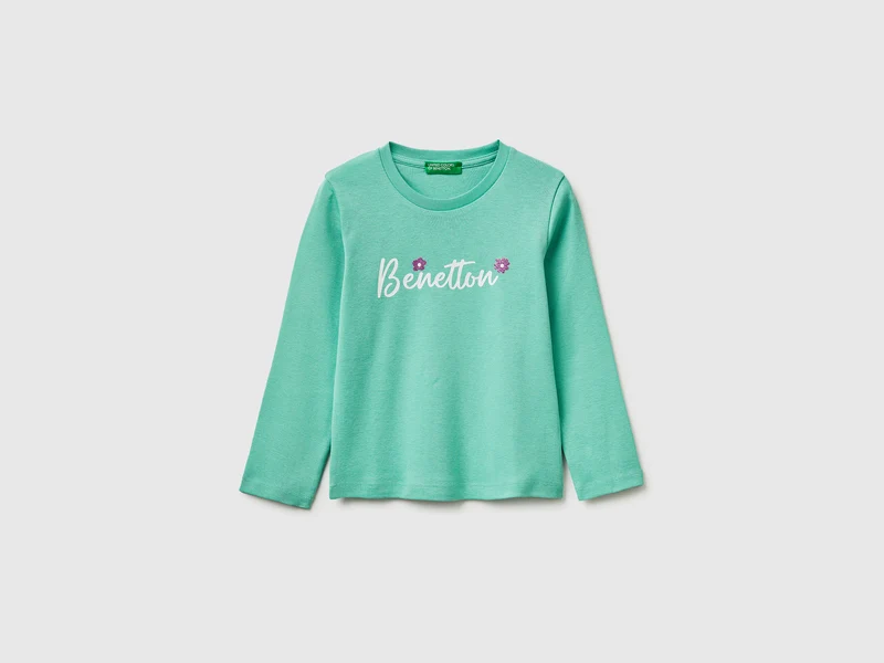 T-Shirt aus Bio-Baumwolle mit Glitzerlogo