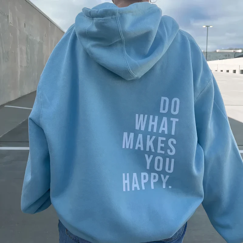 Damen Übergröße Hoodie | Kapuze & Motiv-Print | Lockerer Schnitt | Straßenstil & Freizeit
