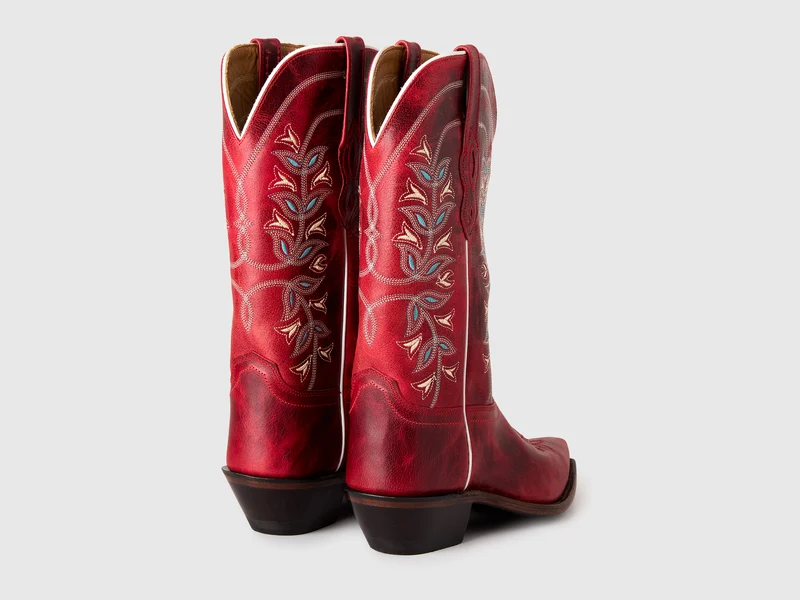 Hohe rote Texan-Stiefel
