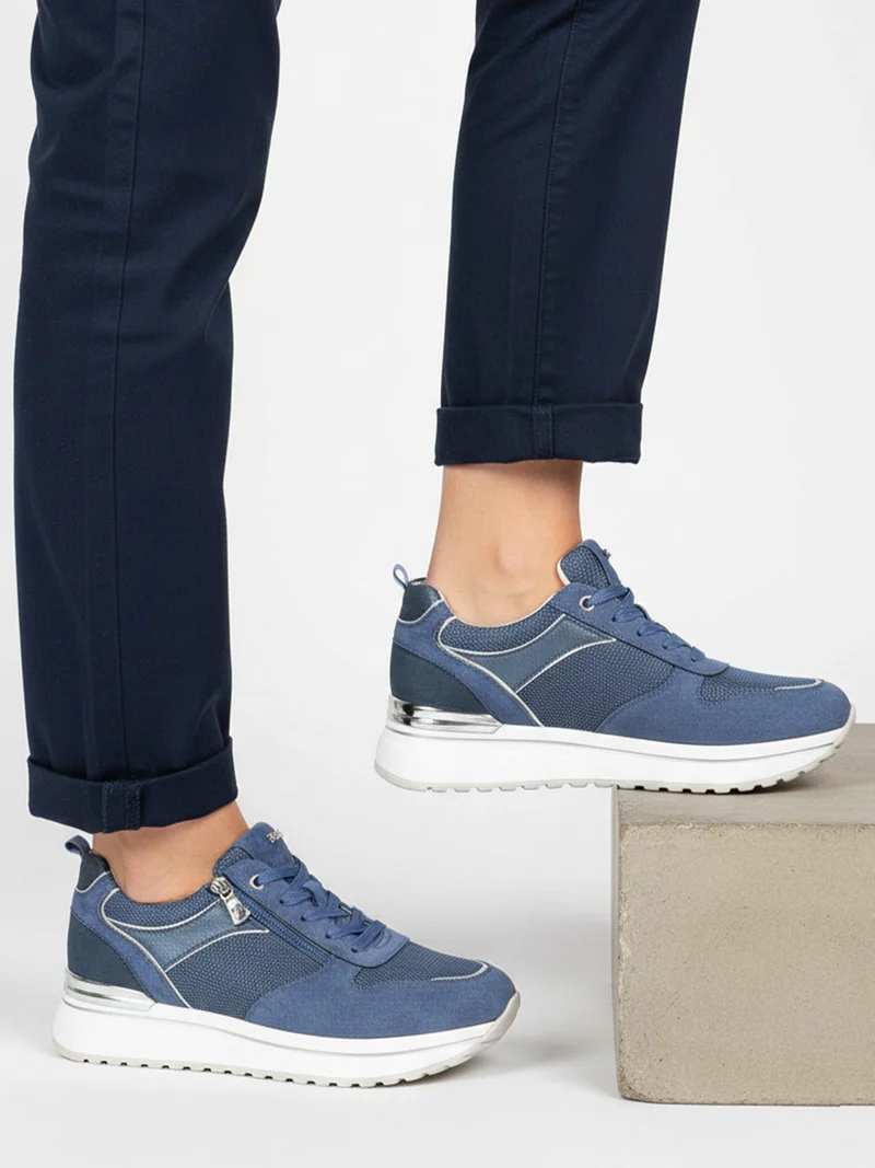 Sneakers donna con platform - jeans