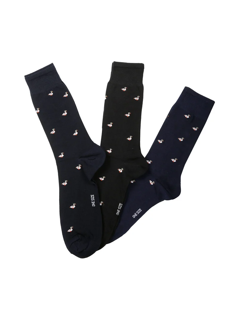 3 Paia di calze corte da uomo con stampe - nero