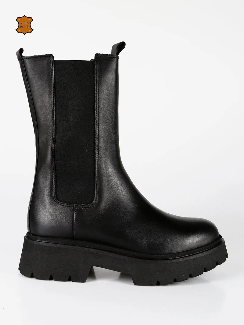 Stivaletti chelsea in pelle - nero