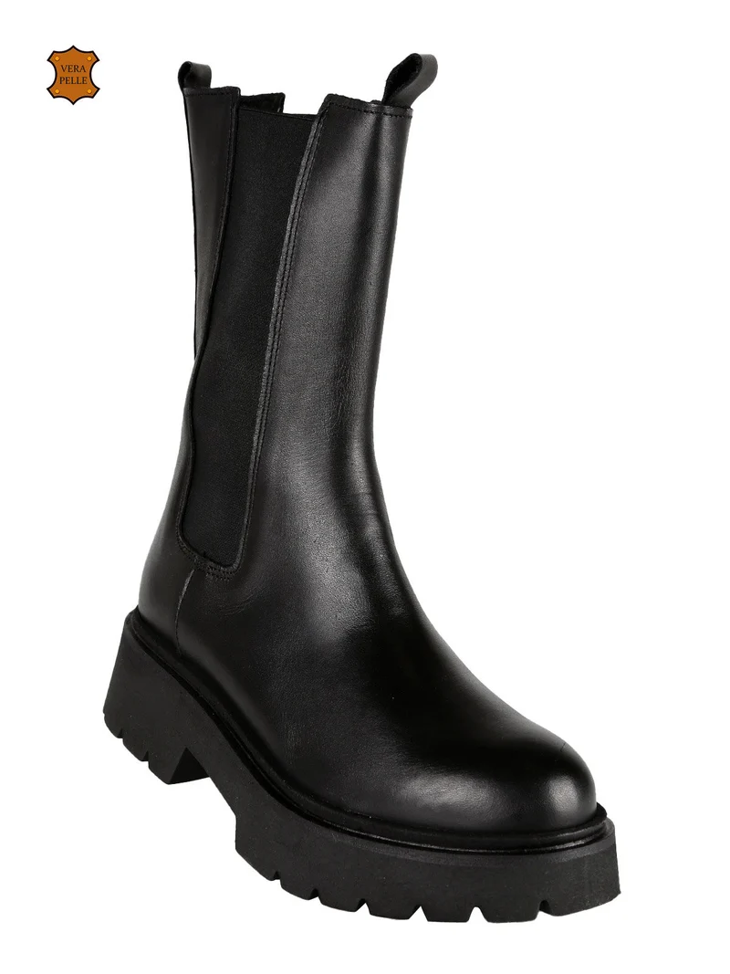 Stivaletti chelsea in pelle - nero