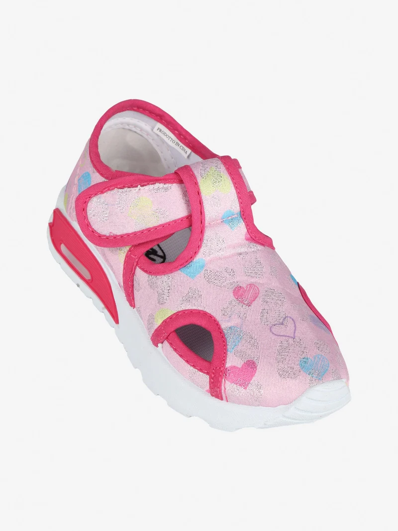 Sandali chiusi da bambina in tessuto con luci - rosa