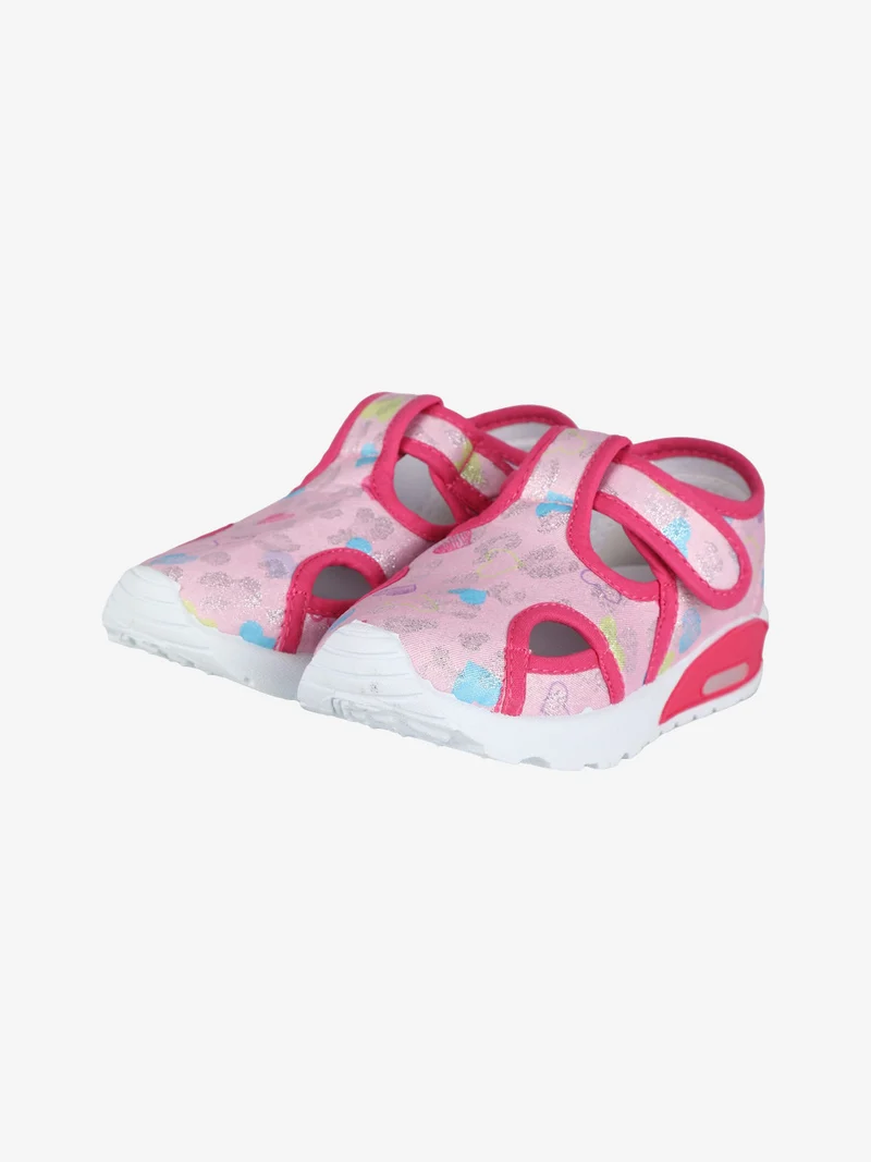 Sandali chiusi da bambina in tessuto con luci - rosa