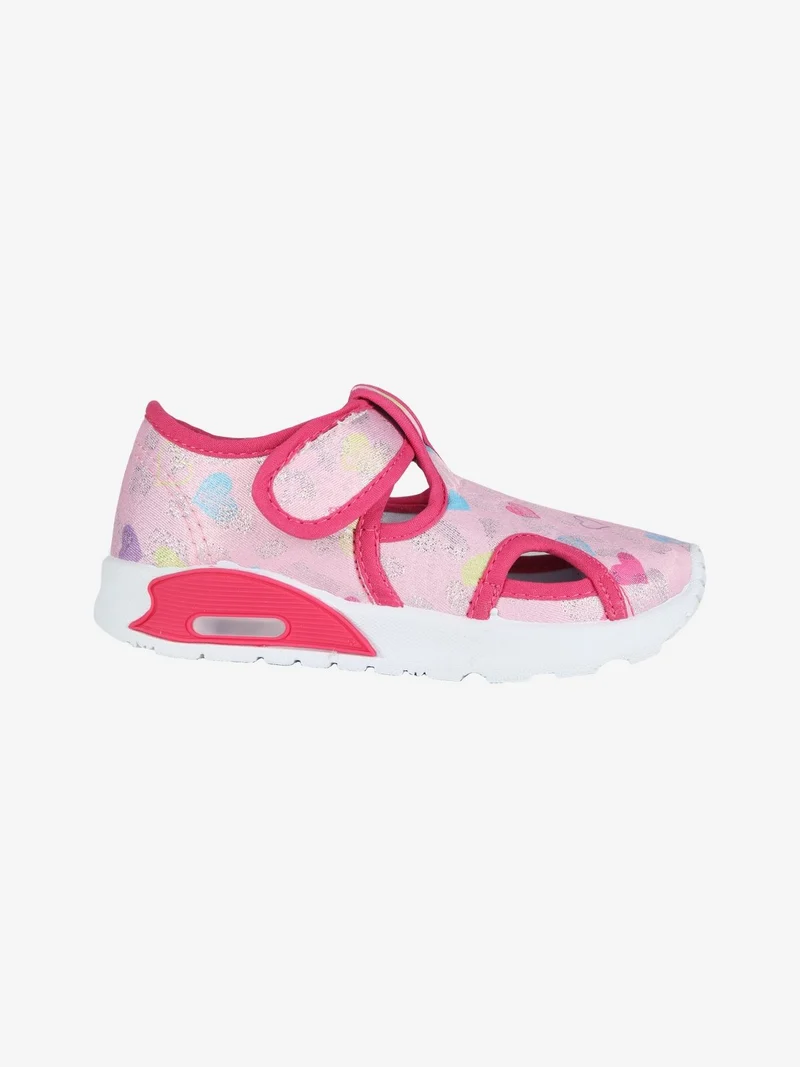Sandali chiusi da bambina in tessuto con luci - rosa