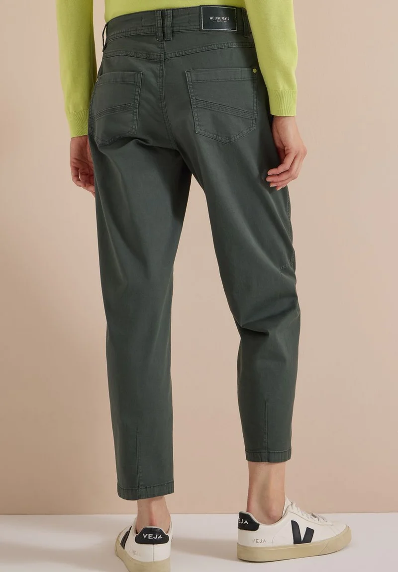 Mid Waist Barrel Leg Hose im Casual Fit