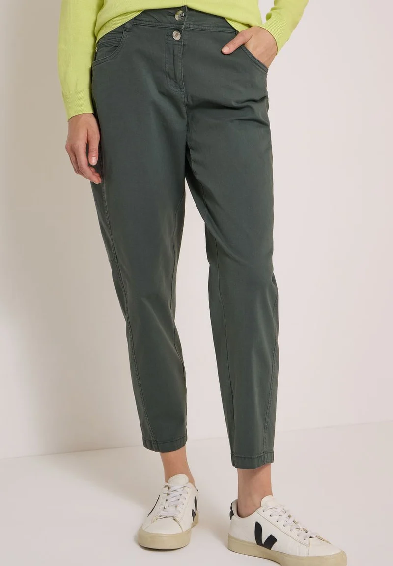 Mid Waist Barrel Leg Hose im Casual Fit
