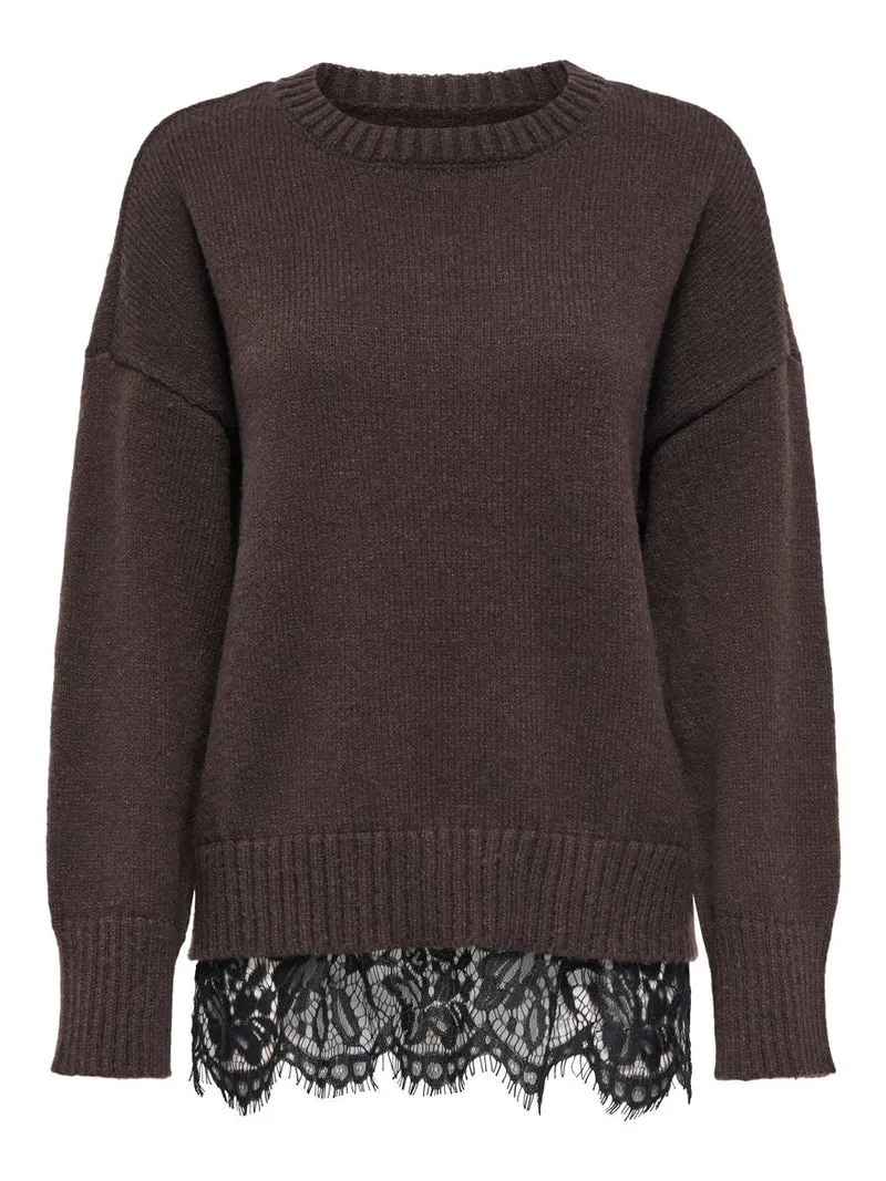 ONLEVIE LS LACE MIX O-NECK CS KNT