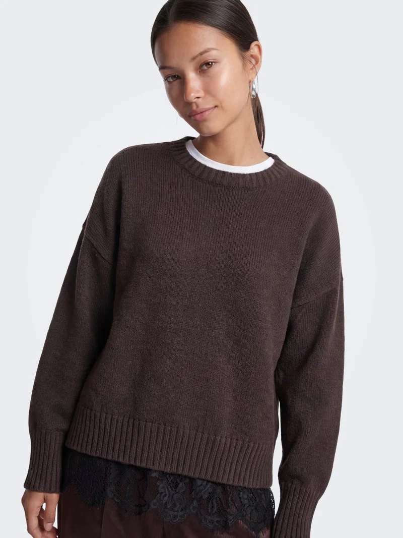 ONLEVIE LS LACE MIX O-NECK CS KNT