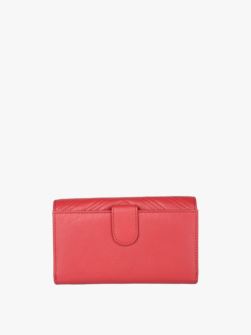 Portafoglio rettangolare in pelle da donna - rosso