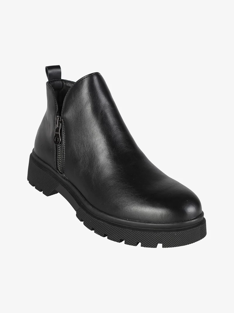 Stivaletti bassi da donna con zip - nero