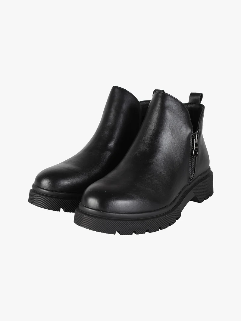 Stivaletti bassi da donna con zip - nero