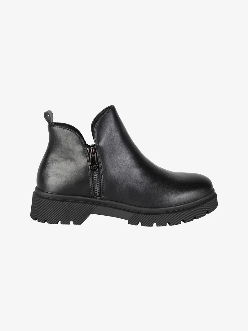 Stivaletti bassi da donna con zip - nero