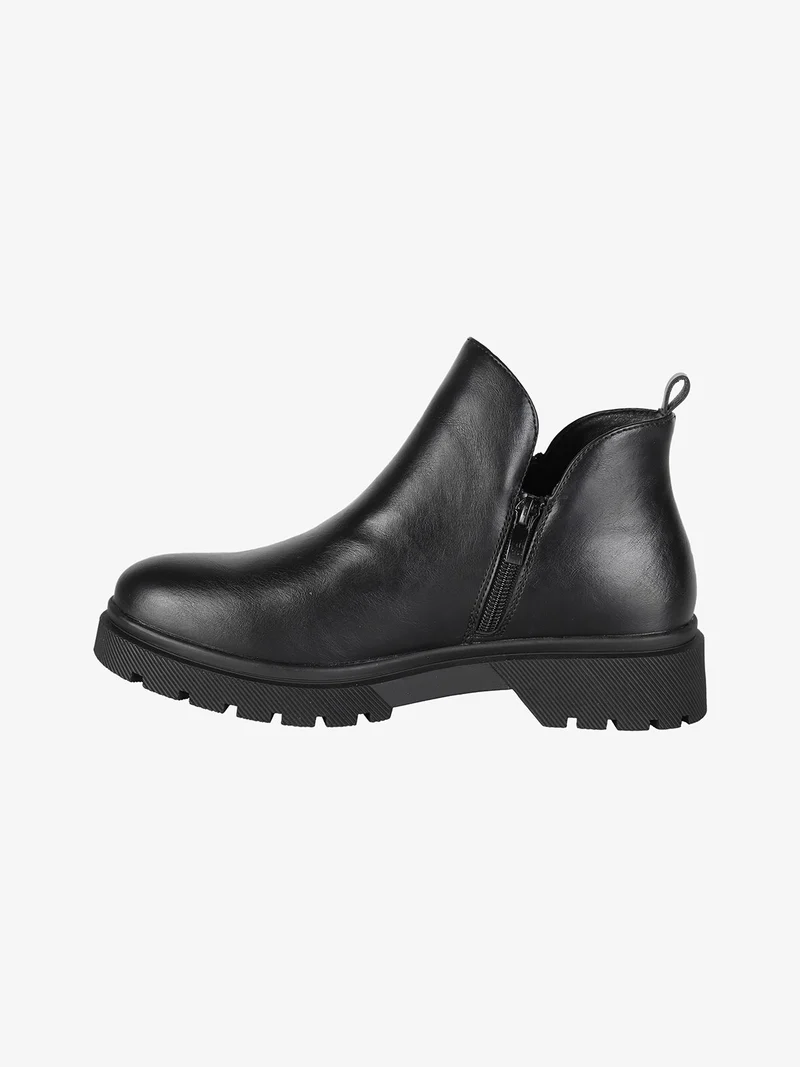 Stivaletti bassi da donna con zip - nero