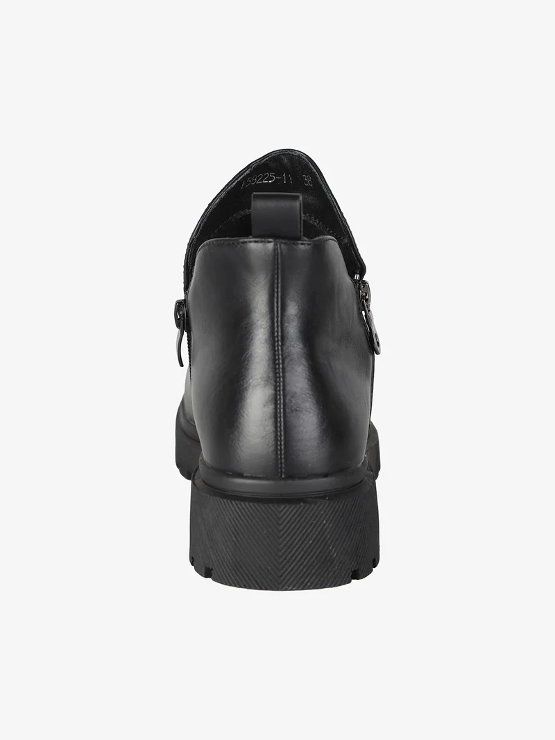 Stivaletti bassi da donna con zip - nero