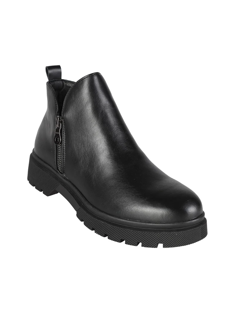 Stivaletti bassi da donna con zip - nero