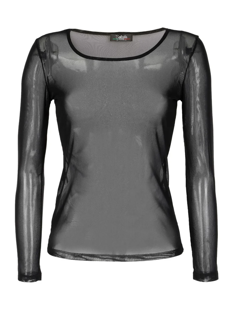 Maglia nera con trasparenze - nero