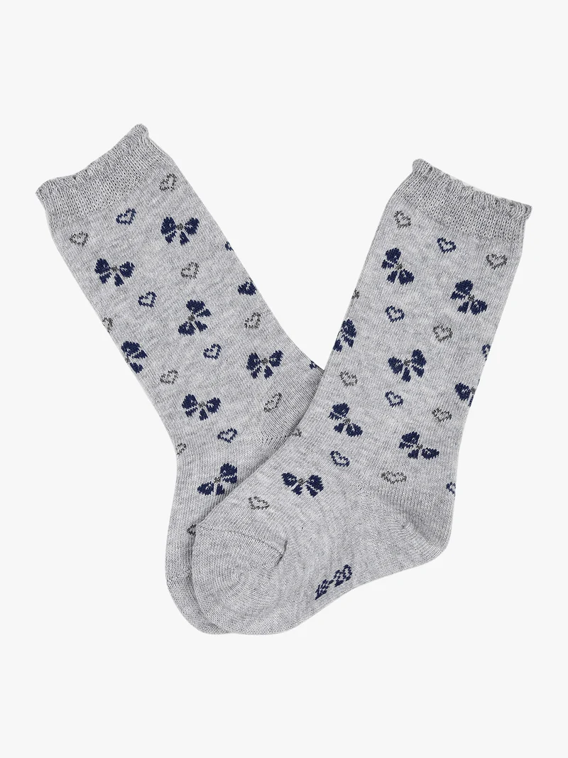 Calze lunghe da bambina in caldo cotone - grigio