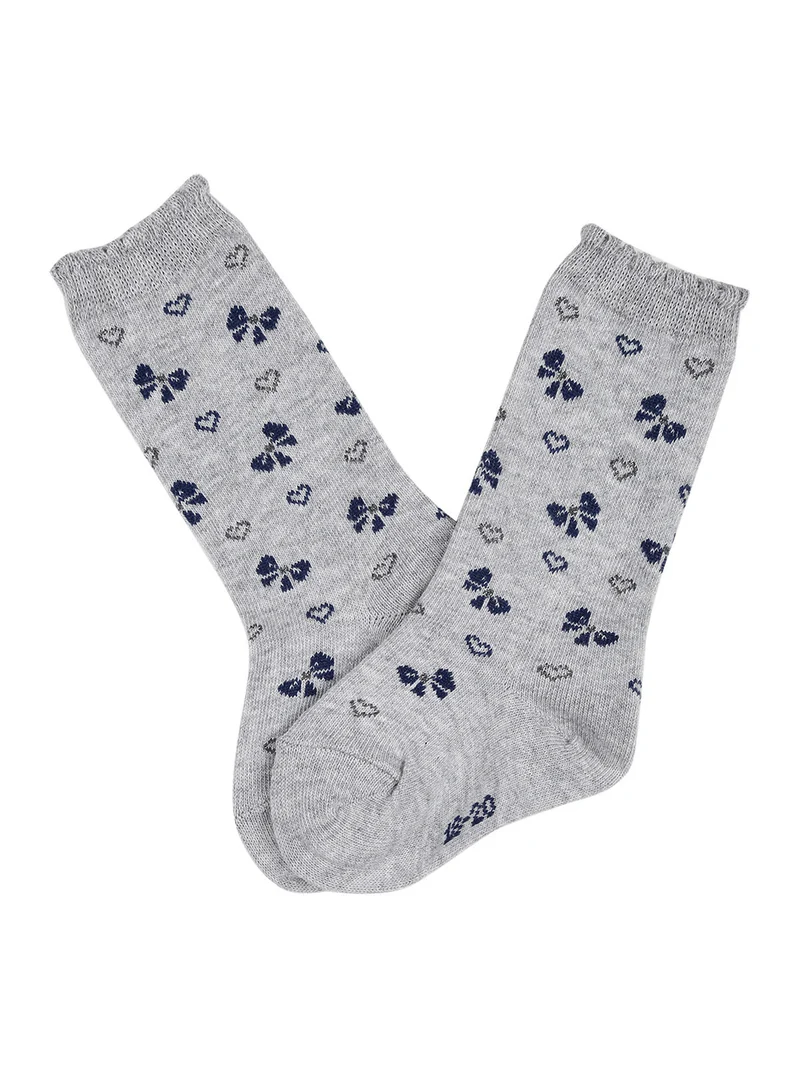 Calze lunghe da bambina in caldo cotone - grigio